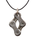 Diamond Recycled Bike Chain Pendant Necklace-1