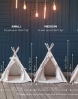 MINICAMP Rabbit Teepee Bunny Bed - Cozy Ecru Hideaway with Pompoms for Small Pets by Minicamp at brixbailey.com