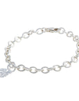 Monstera Palm Silver Charm Bracelet