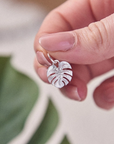 Monstera Palm Leaf Silver Charm