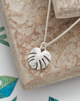 Monstera Palm Leaf Silver Charm