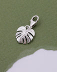 Monstera Palm Leaf Silver Charm
