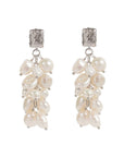 Festive Pearl Drop Earrings in Rose Gold and Silver