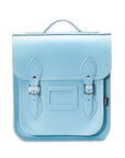 Handmade Leather City Backpack - Pastel Baby Blue
