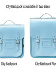 Handmade Leather City Backpack - Pastel Baby Blue
