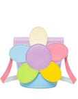 Handmade Leather Daisy Barrel Bag - Pastel Kaleidoscope