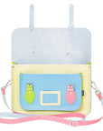 Handmade Leather Satchel - Pastel Kaleidoscope