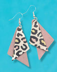 Pastel leopard cork shard earrings
