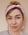 Pastel leopard cork shard earrings