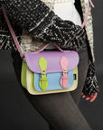 Handmade Leather Micro Satchel - Pastel Kaleidoscope