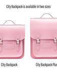 Handmade Leather City Backpack - Pastel Pink