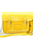 Handmade Leather Satchel - Pastel Daffodil Yellow