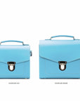 Handmade Leather Sugarcube Handbag - Pastel Baby Blue