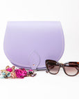 Handmade Leather Saddle Bag - Pastel Violet