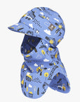 Peaked Cotton Balaclava for Kids in Construction Print