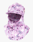 Spring Fall Kids Balaclava with Peak Flower Print