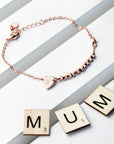 Personalised Rose Gold Heart Charm Bracelet