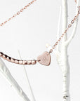 Personalised Rose Gold Heart Charm Bracelet
