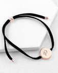 Personalised Always with You Initial Black Bracelet