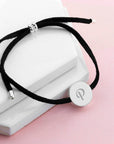 Personalised Always with You Initial Black Bracelet