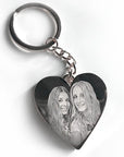 Personalised Special Date Key Ring - Engraved Stainless Steel Heart Shaped Keychain