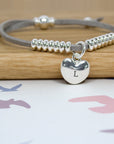 Personalised Silver Heart Friendship Bracelet