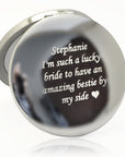 Photo Engraved Mirror – Double Sided Compact Handbag Mirror with Velvet Pouch Gift