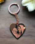 Personalised Special Date Key Ring - Engraved Stainless Steel Heart Shaped Keychain
