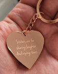 Personalised Special Date Key Ring - Engraved Stainless Steel Heart Shaped Keychain