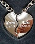 Split Heart Keyring – Personalised Engraved Gift | Valentines Day Romantic Keepsake