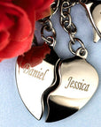 Split Heart Keyring – Personalised Engraved Gift | Valentines Day Romantic Keepsake