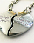 Split Heart Keyring – Personalised Engraved Gift | Valentines Day Romantic Keepsake