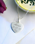 Personalised Heart Pendant – Sterling Silver Necklace With Custom Engraving Gift