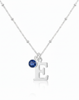 Initial & September Birthstone Necklace | Personalised Sapphire Gift
