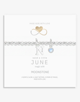 Personalised June Birthstone, Initial Letter & Moonstone Charm Bracelet