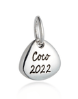 Pet Paw Print Personalised Silver Charm