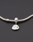 Pet Paw Print Personalised Silver Charm