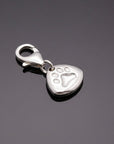 Pet Paw Print Personalised Silver Charm