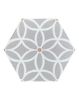 Luxury Petal porcelain hex tiles, premium anti-slip outdoor tiles in pastel, green, black by Maria Starling Design at brixbailey.com