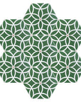 Luxury Petal porcelain hex tiles, premium anti-slip outdoor tiles in pastel, green, black, 21.5x18.7cm by Maria Starling Design at brixbailey.com