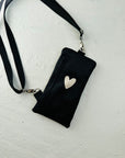 Stylish Black Heart Phone Bag