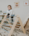 Pikler Triangle Climber with Swedish Wall Add-On (Ages 6m–7y) - Pastel