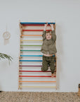 Pikler Triangle Climber with Swedish Wall Add-On (Ages 6m–7y) - Rainbow