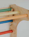 Pikler Triangle Climber with Swedish Wall Add-On (Ages 6m–7y) - Rainbow