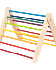 Pikler Triangle Climber with Swedish Wall Add-On (Ages 6m–7y) - Rainbow
