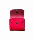 Handmade Leather Simple Coin Purse - Pillar Box Red