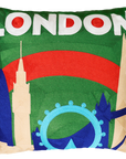London Skyline Needlepoint Pillow
