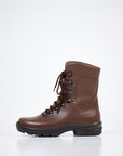 Dark Brown Military Style Leather Boots