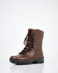 Dark Brown Military Style Leather Boots