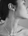 Pin Up Threader Chain Earrings - Silver